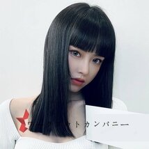 特売！美品★人毛 ウィッグかつらセミロングストレート姫カット_画像7