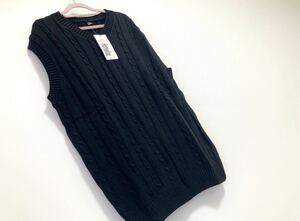 新品未使用　タグ付　メンズ　ベスト　ニット　暖か　おしゃれ　ブラック　3XL