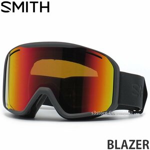 1円～ 23-24 SMITH BLAZER GOGGLE SLATE RED SOL-X MIRROR スミス ブレザー ゴーグル スノーボード スノボ スキー 2024 [同梱不可]