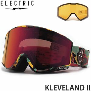 1円～ 23-24 ELECTRIC KLEVELAND II FUTURE CAMO AUBUN RED CONTRAST(BONUS LENS ATOMIC付き) エレクトリック ゴーグル [同梱不可]