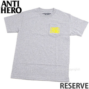 1円～ ANTIHERO RESERVES ASH HEAHTER/YEL S アンタイヒーロー シャツ スケートボード 服 半袖 SKATEBOARD MENS [同梱不可]