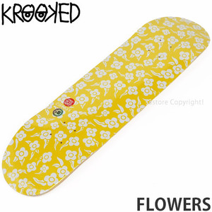 1円～ KROOKED FLOWERS YELLOW 8.5 クルキッド フラワーズ スケートボード スケボー ストリート デッキ [同梱不可]