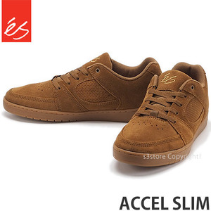 1円～ eS ACCEL SLIM BROWN/GUM 25.0cm エス アクセル スリム スニーカー シューズ 靴 スケシュー スケボー [同梱不可]