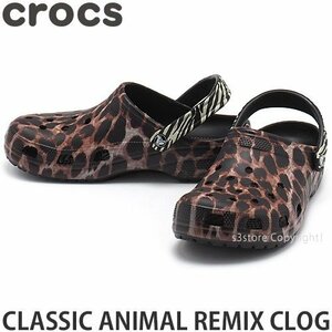 1円～ CROCS CLASSIC ANIMAL REMIX CLOG BLACK/MULTI ANIMAL M5(23.0cm) クロックス シューズ クロッグ 靴 通気性 軽量 [同梱不可]
