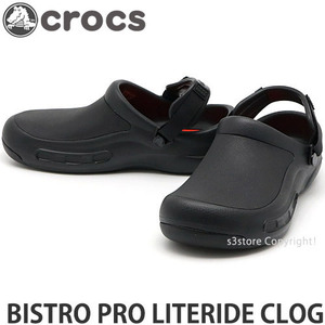 1円～ crocs bistro pro literide clog Blk M7(25.0cm) クロックス ビストロ クロッグ サンダル ワーク 業務 仕事 [同梱不可]