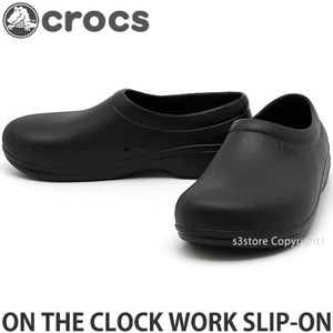 1円～ crocs on the clock work slip-on Blk M7(25.0cm) クロックス スリップオン サンダル ユニセックス ワーク [同梱不可]