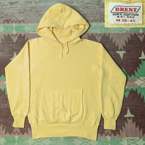 60s 【BRENT】 Yellow Sweat Parka/ 60年代 スウェット パーカー 100%コットン ラグラン パーカ フーディー フーディ ビンテージ 50s70s