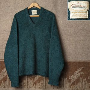 XL モヘア アルパカ 【Catalina カタリナ】 60s Mohair Alpaca Sweater / 60年代 ニット セーター 毛足長 グランジ ビンテージ 50s70s