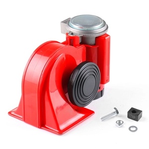  compressor built-in one body air horn power exist sound space-saving design. compressor horn 12V car Claxon 115dB electron horn red 