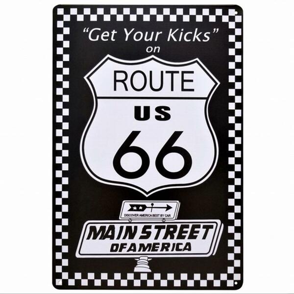 ブリキ看板　ROUTE66 ルート66 メインストリート US インテリア