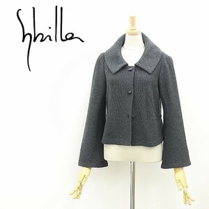 *Sybilla Sybilla flair sleeve wool knitted jacket charcoal gray M