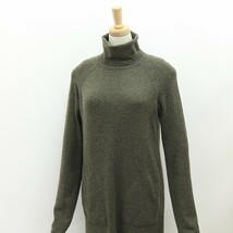 ◆Max Mara STUDIO マックスマーラ ステュディオ カシミヤ100％ タートルネック ニット ワンピース グリーンカーキ S_画像3