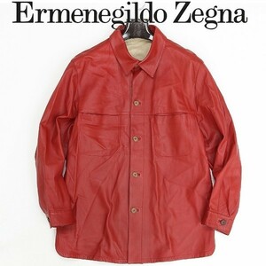 *Ermenegildo Zegna Ermenegildo Zegna кожа рубашка жакет красный красный XS/46