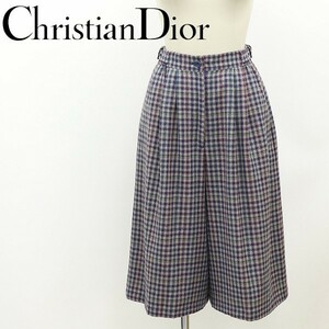  Vintage *Christian Dior SPORTS Christian Dior sport check pattern Logo embroidery wool tuck shorts M