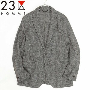 ◆23区 HOMME 23区オム ヘリンボーン柄 ウール 2釦 ジャケット 48