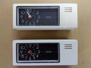 CITIZEN シチズン 小型置き時計2個セット 単3電池1本使用　※両方ともアラーム不良　八王子引き取りOK1178