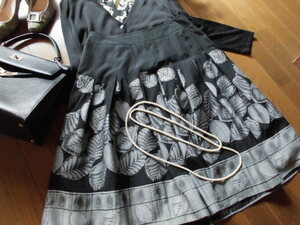  бесплатная доставка быстрое решение надпись 11 номер W72cm Hiroko винт сделано в Японии Lee b дизайн объем юбка в складку Hiroko Koshino Inter National акционерное общество 