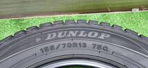 中古タイヤ　DUNLOP WINTER MAXX WM01 155/70R13 75Q 2018年製造　冬タイヤ　スタッドレス　バモス　エブリィ　ミラ等　A108_画像5