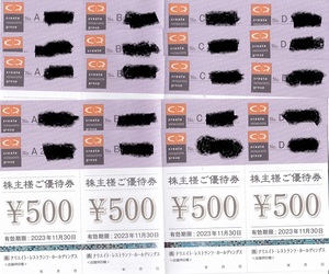 クリエイトレストランツ株主優待券10000円分