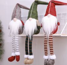 トムテ人形 3体セット クリスマス 北欧 妖精 装飾 インテリア 飾り 足ぶら サンタクロース_画像3