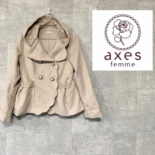 axes femme スカラップレースコート