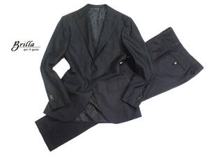 ブリッラペルイルグスト Brilla per il gusto 上質◆ シルクブレンド 絹混 シングルジャケット パンツ スーツ 44 S相当