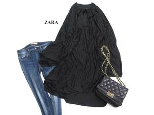 ザラ ZARA 大人可愛い☆ ボウタイリボン プリーツ プルオーバーシャツブラウス チュニックワンピース L