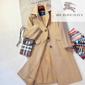 d23 大きめ参考価格18万●超美品BURBERRY LONDON★高級アンゴラ使用　チェスター コート 【百貨店購入!!】バーバリーコート　レディース 