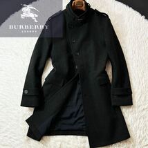 e20ナポレオン!!定価14万●未使用品級BURBERRY BLACK LABEL●高級メルトン羊毛!!最高峰トレンチコート●バーバリーコート　メンズ　_画像1