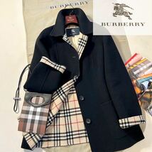 c7大きめ〜定価15万●超美品BURBERRY LONDON●高級カシミヤ★高級チェスターコート　ノバチェック　バーバリーコート　レディース　46/L_画像1