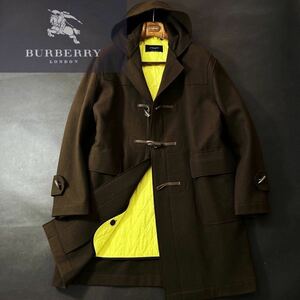 d26【完全存在感定価24万】●超美品BURBERRY LONDON●高級ダッフルコート●際立つキルティング●メンズ　バーバリーコート　イギリス製　LL