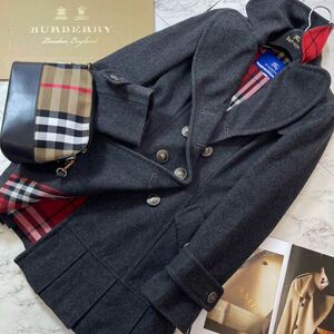 ナポレオン!!参考価格12万●極美品BURBERRY BLUE LABEL★高級トレンチコート★バーバリーコート レディース 英国ノバチェック　