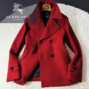 e23 圧倒的存在感!!定価15万●超美品BURBERRY メルトンウール●極暖!!格好良さ抜群!!●高級トレンチPコート●メンズ　バーバリーコート　L