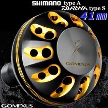 ゴメクサス Gomexus ☆パワーハンドルノブ/41mm/シマノType A/ダイワType S/ブラックゴールド ツインパワー ルビアス カルディア 等に_画像1