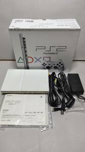 100円☆ ジャンク品 SONY PlayStation 2「SCPH-75000」セラミック・ホワイト 本体 ケーブル 通電確認済 部品取りに コントローラなし