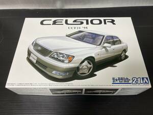 アオシマ 1/24スケール ザ★モデルカーシリーズNo.21 トヨタ UCF21 セルシオ C仕様 '98 新品未組立 20後期 純正メッキホイール