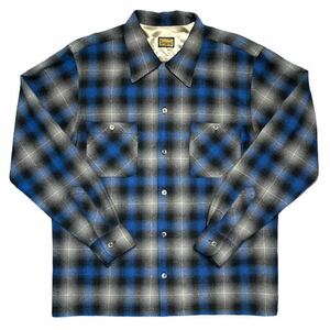 【即決】08AW Sサイズ テンダーロイン T-WOOL SHT チェック ウール ネルシャツ キムタク着 ブルー