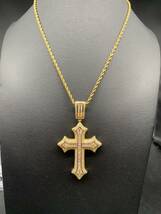 BIGサイズ ゴールド 十字架 ジルコニア ブリンブリン ネックレス ロザリオ_画像5