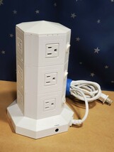 電源電源タップ 縦型コンセント タワー式 オフィス・会議用 USB急速充電 3m スイッチ付 12口 ３層_画像5