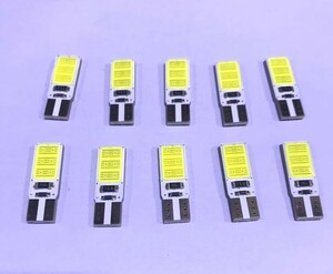 24V用　【性能UP－新型】　T10 LED 両面COB ポジション ホワイト　超スリムタイプ 10個セット　トラック デコトラ ダンプ バス 大型車用