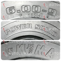 6.00-9 (600-9) リム幅4.00 KUMA KF504 SOLID ソリッドタイヤ ノーパンクタイヤ フォークリフト 新品 2本セット 2022年製 ベトナム製 2_画像4