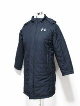 UNDER ARMOUR アンダーアーマー ビッグロゴ フード付 裏フリース ベンチコート YMD_画像1