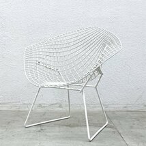 〓 ノル Knoll ノール ダイアモンド チェア Diamond Chair ラウンジチェア ホワイト ワイヤーチェア ハリーベルトイヤ Harry Bertoia_画像1