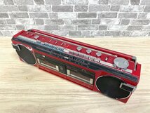 ● サンヨー SANYO ポータブル ラジカセ MR-WU4 MKⅡ メタルテーブ対応 レアカラー赤 クリーニング＆整備・簡易稼働済み 80's_画像4