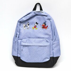 【未使用】Disney ディズニー ミッキーマウス刺繍 デニム風 リュックサック Mickey Mouse Through the Ages Backpack [S206810]