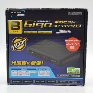 【未使用品】Logitec ギガビット対応 スイッチングハブ LAN-GSW08/PHB 8ポート ブラック [S206845]