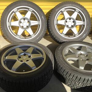 ＴＥＣＭＡＧ　17インチ　8J ＋45 PCD112 ダンロップ　245/45R17 スタッドレス　18年　深溝　　ベンツ　アウディ　４本セット