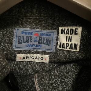 ハリウッドランチマーケット ブルーブルー ロング丈 シャンブレーシャツ ごま塩 blue blue 黒シャン ゴマ塩 HRM ハリラン ブラック 黒の画像2