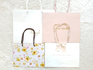 ☆新品&美品WILLSELECTIONウィルセレクションSwingleスウィングルL'EST ROSEレストローズ姉妹ブランドショップ袋&保存袋6枚set手提げ袋☆