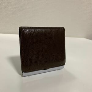 美品　VUITTON LOUIS ルイヴィトン タイガ ブラウン　折り財布　レザー 